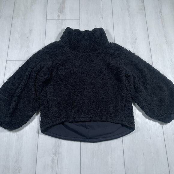 Lululemon Women's M/L Warmth Restore Long Pullover Black Sherpa Fuzzy Winter - Picture 1 of 15